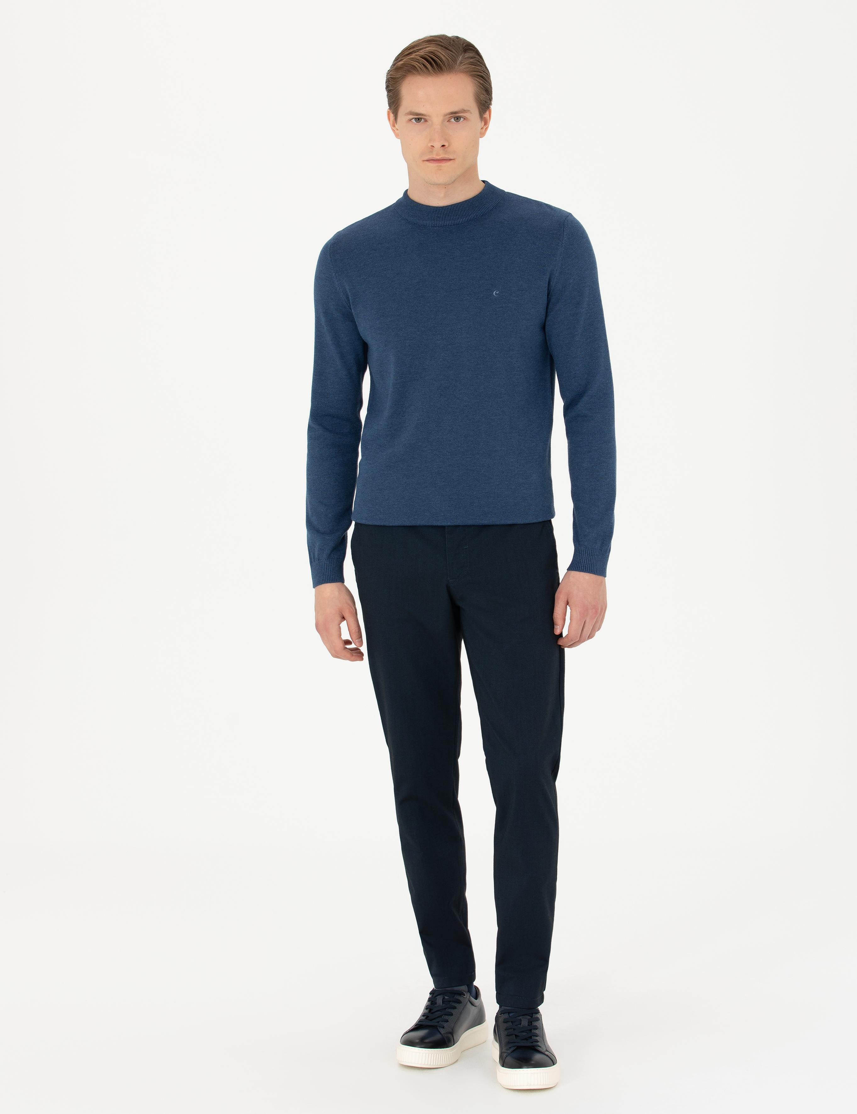 İndigo Regular Fit Çeyrek Balıkçı Yaka Basic Triko Kazak - 50274701031