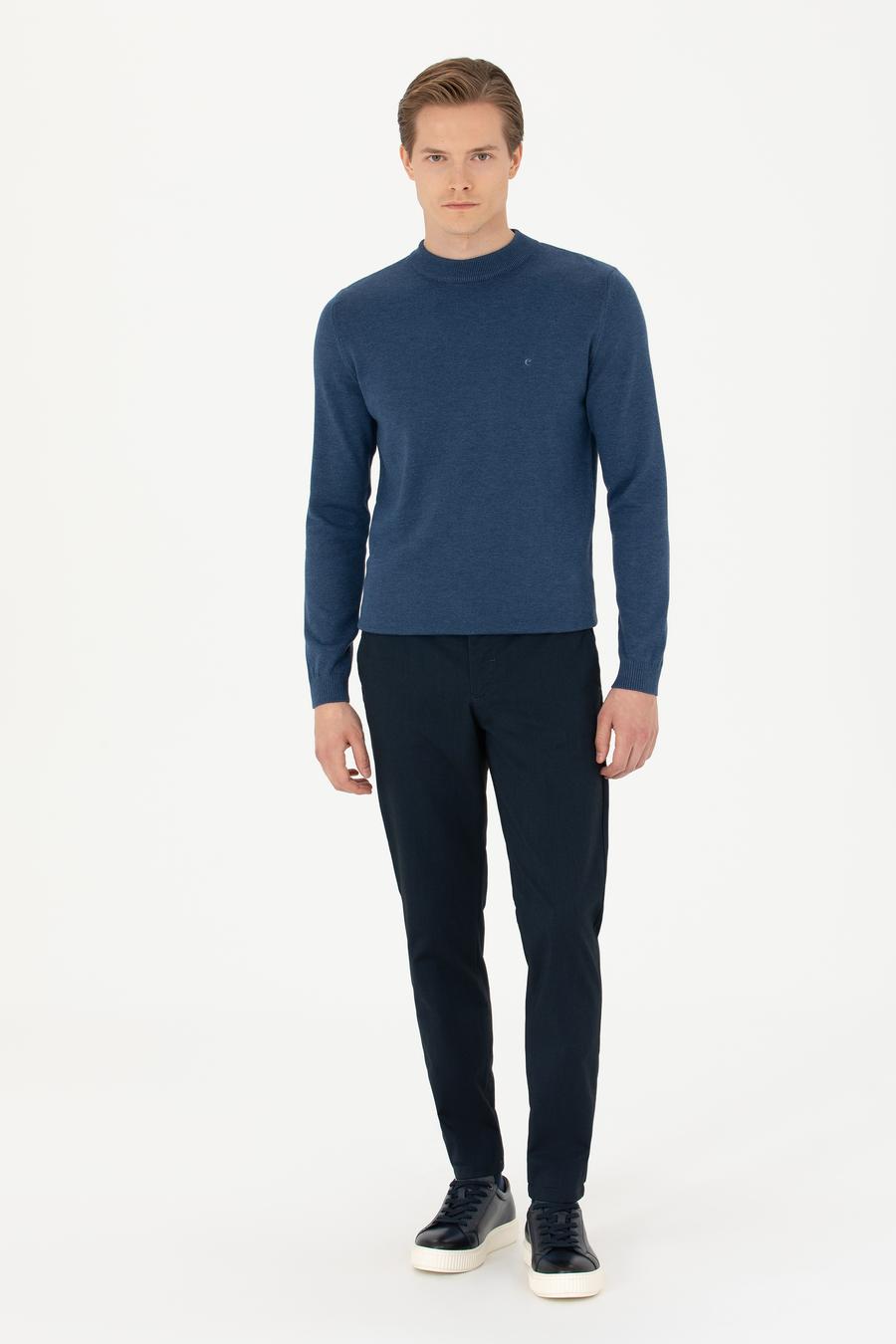 İndigo Regular Fit Çeyrek Balıkçı Yaka Basic Triko Kazak - 50274701031