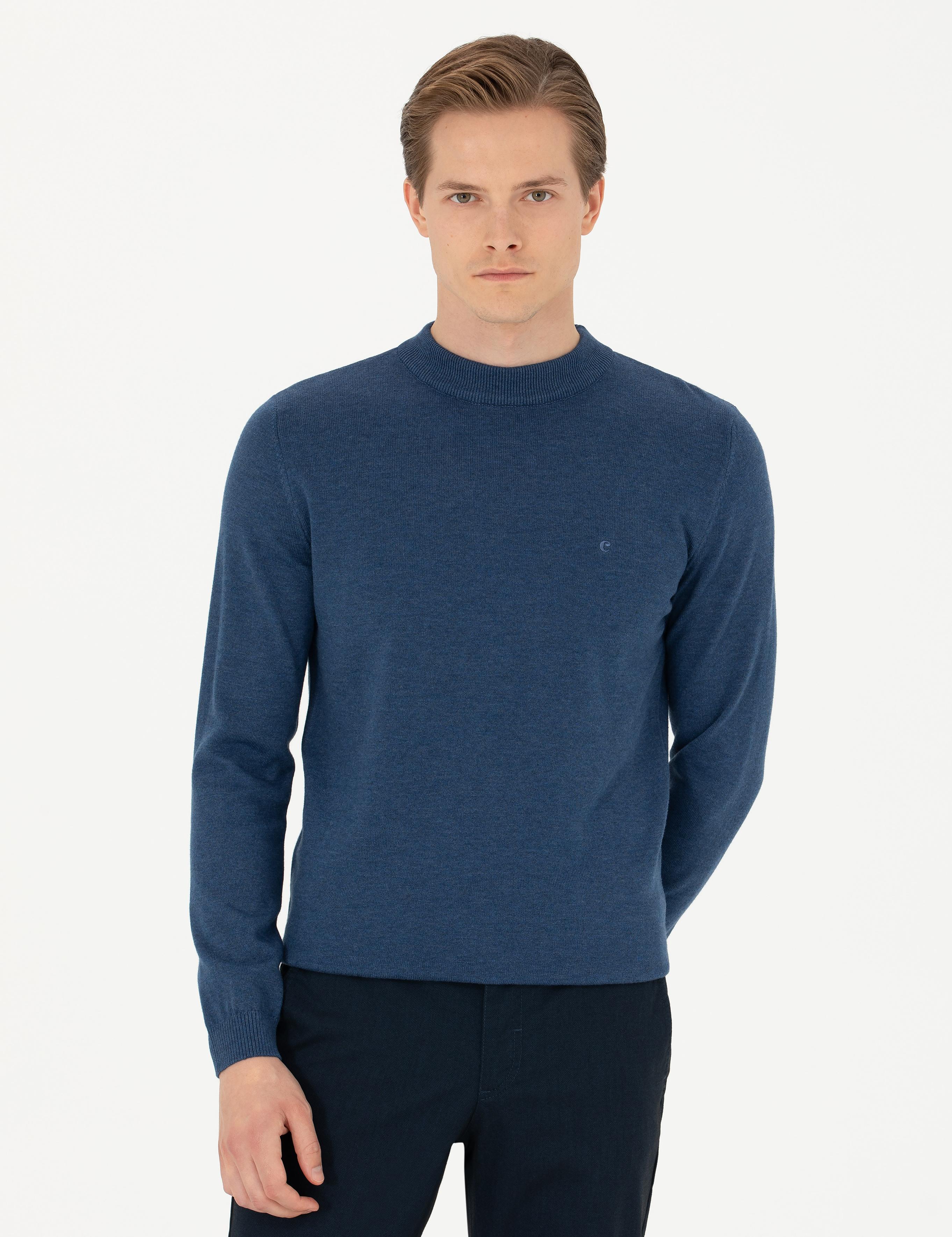 İndigo Regular Fit Çeyrek Balıkçı Yaka Basic Triko Kazak - 50274701031