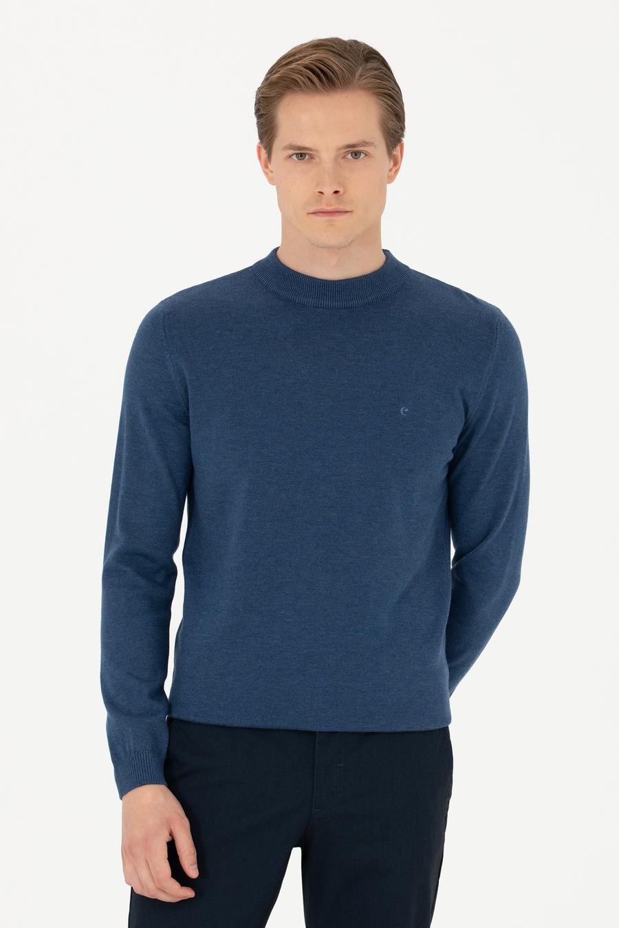 İndigo Regular Fit Çeyrek Balıkçı Yaka Basic Triko Kazak - 50274701031