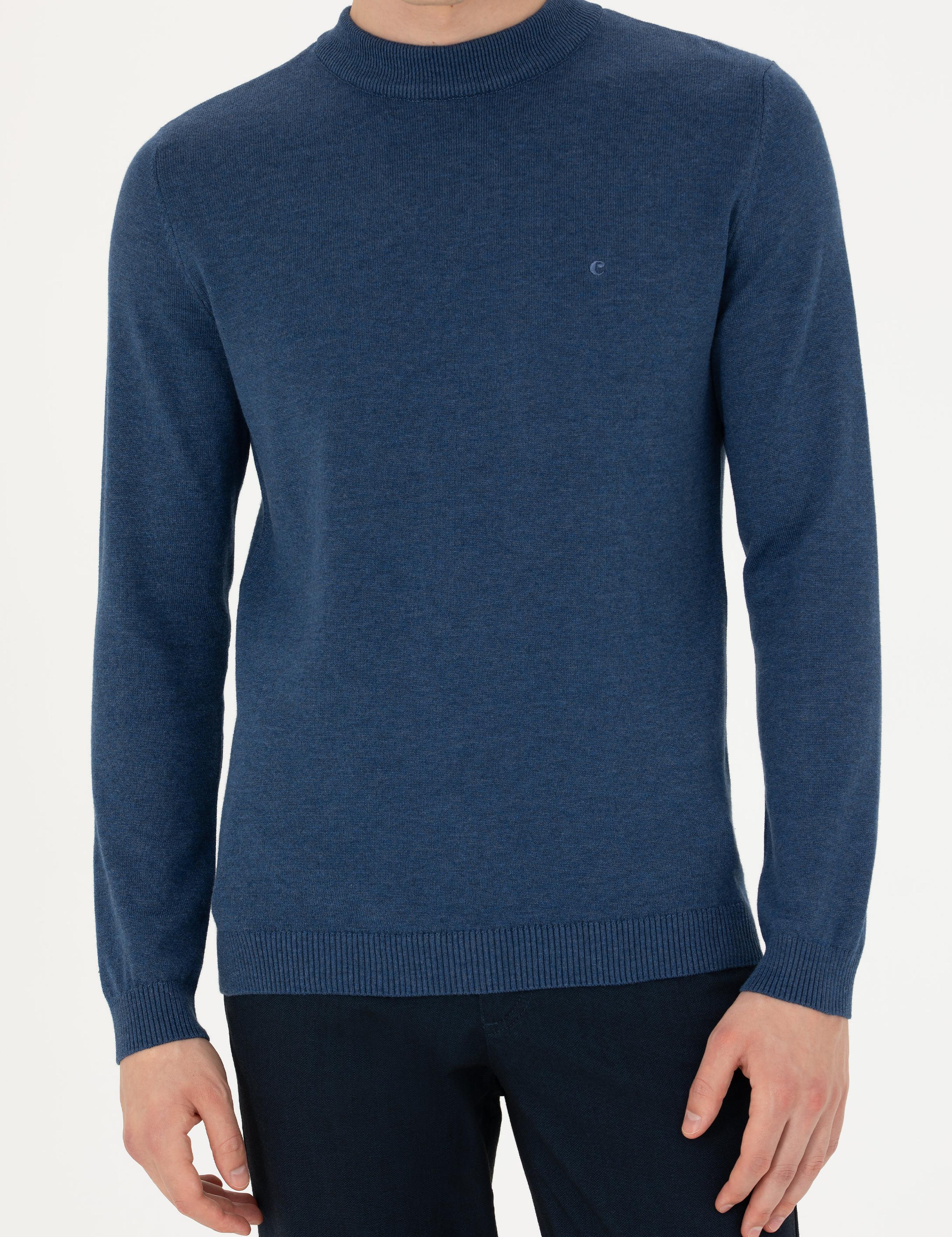 İndigo Regular Fit Çeyrek Balıkçı Yaka Basic Triko Kazak - 50274701031