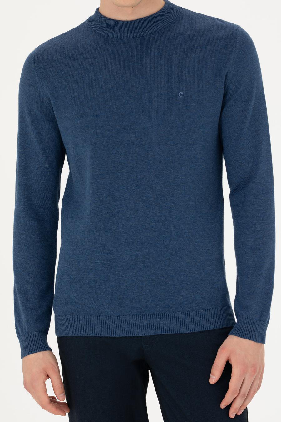 İndigo Regular Fit Çeyrek Balıkçı Yaka Basic Triko Kazak - 50274701031