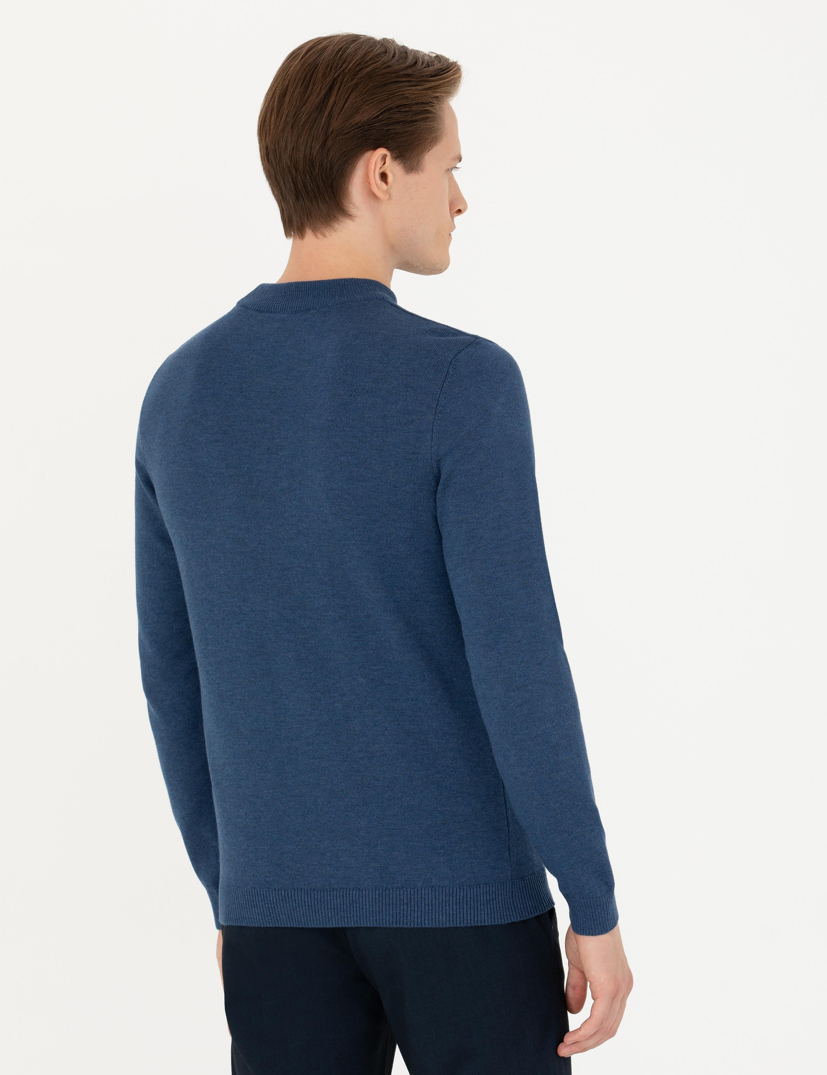 İndigo Regular Fit Çeyrek Balıkçı Yaka Basic Triko Kazak - 50274701031