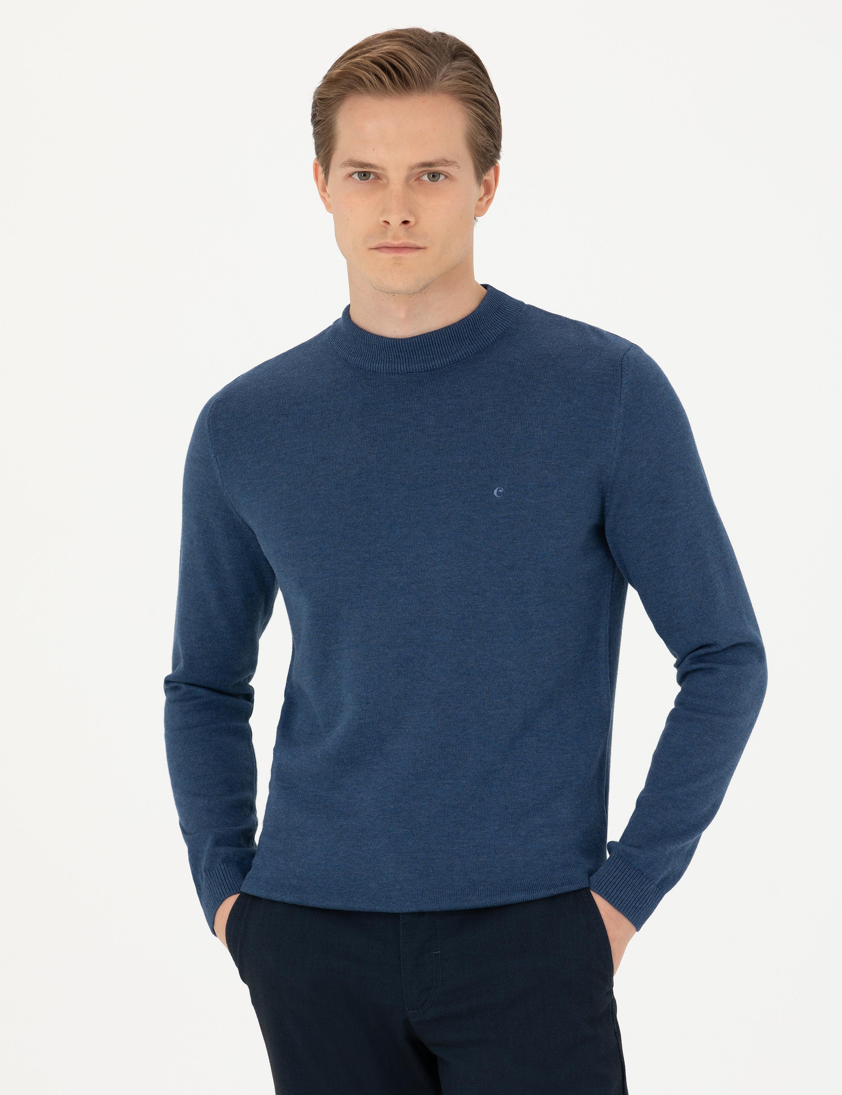 İndigo Regular Fit Çeyrek Balıkçı Yaka Basic Triko Kazak - 50274701031