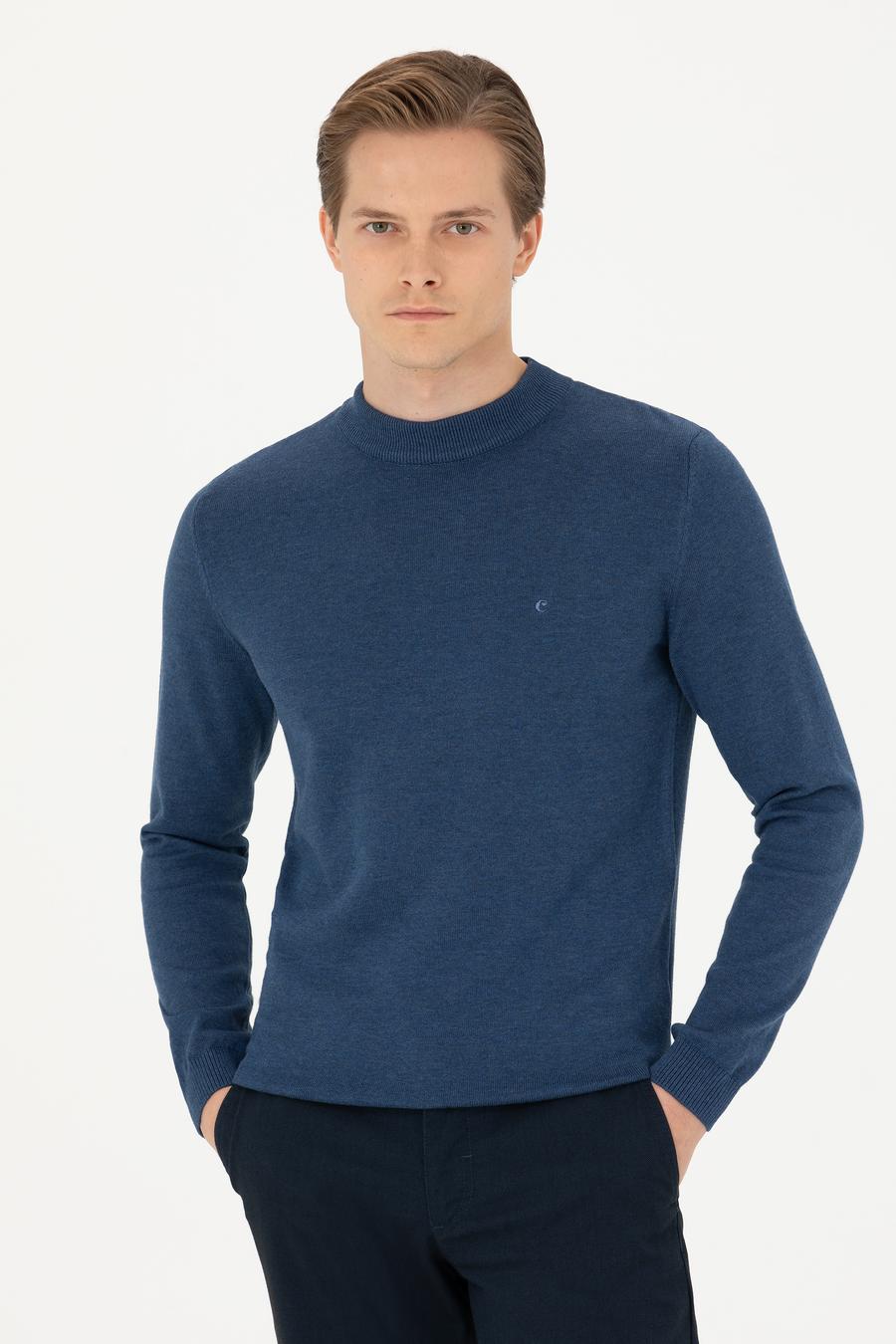 İndigo Regular Fit Çeyrek Balıkçı Yaka Basic Triko Kazak - 50274701031