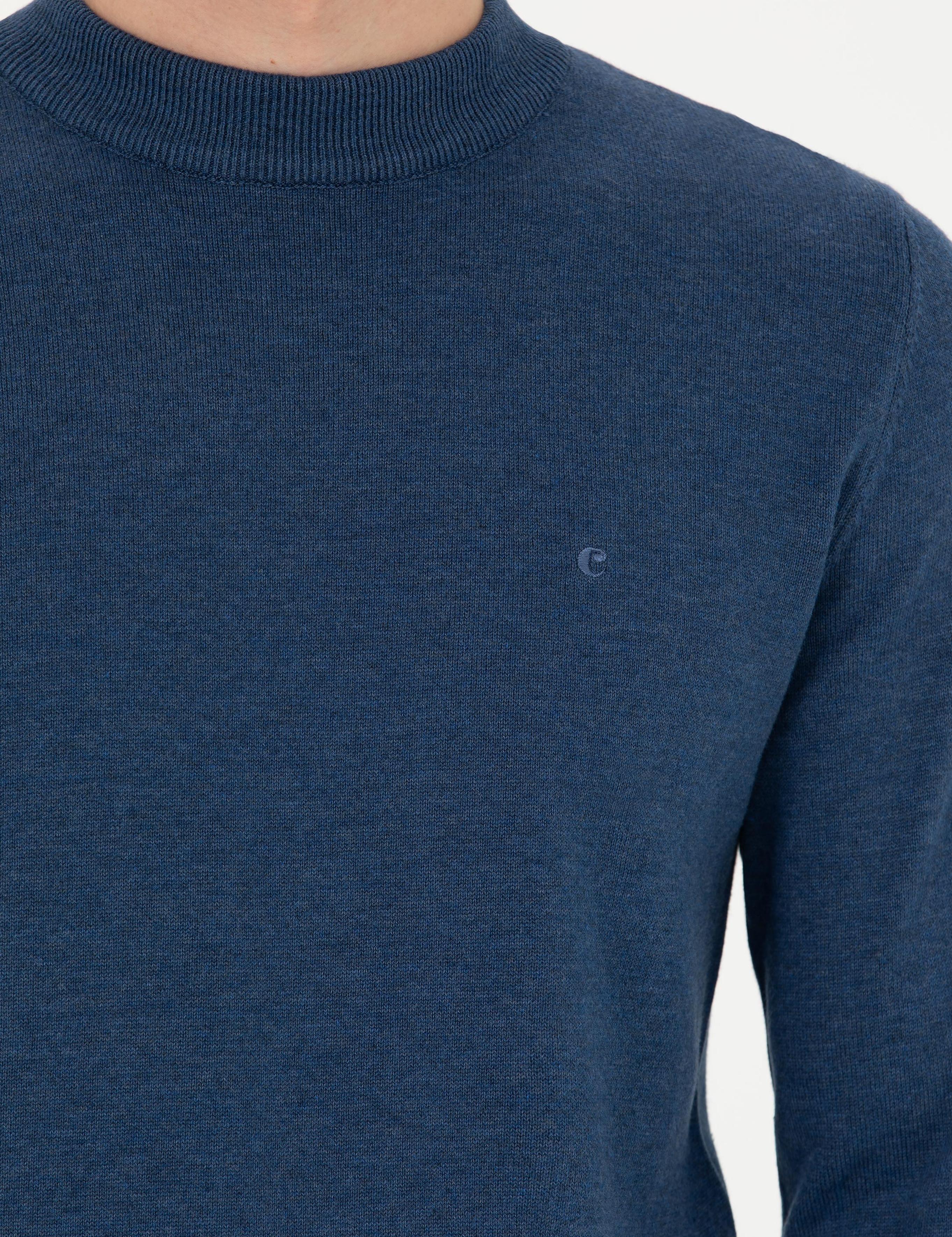 İndigo Regular Fit Çeyrek Balıkçı Yaka Basic Triko Kazak - 50274701031