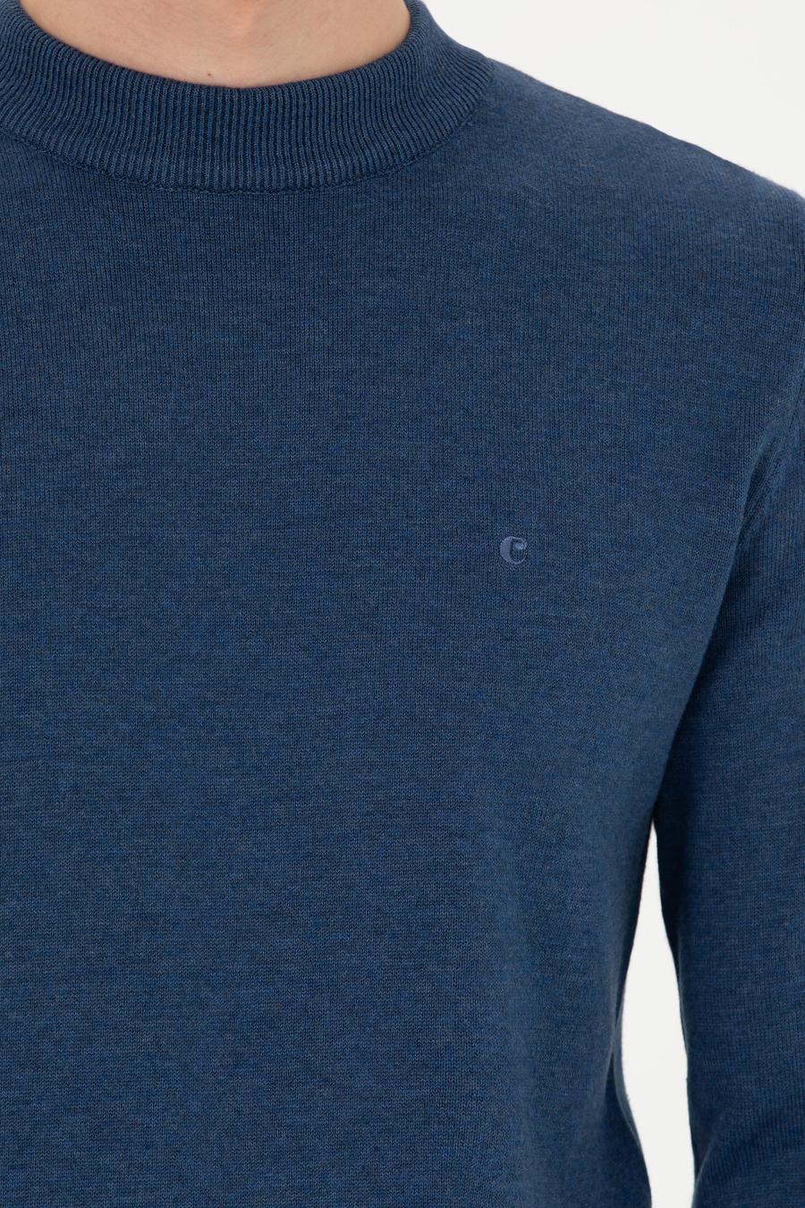 İndigo Regular Fit Çeyrek Balıkçı Yaka Basic Triko Kazak - 50274701031
