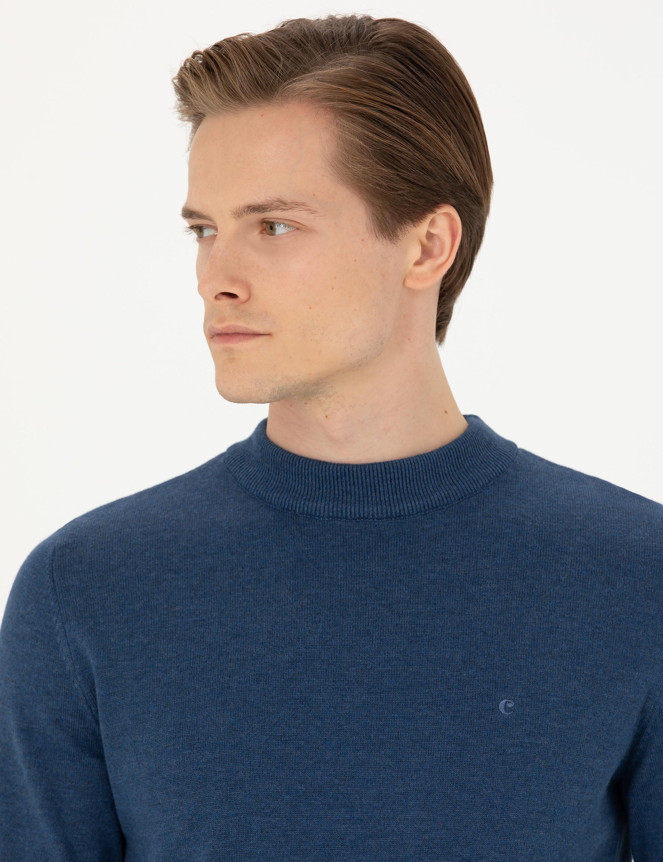 İndigo Regular Fit Çeyrek Balıkçı Yaka Basic Triko Kazak - 50274701031
