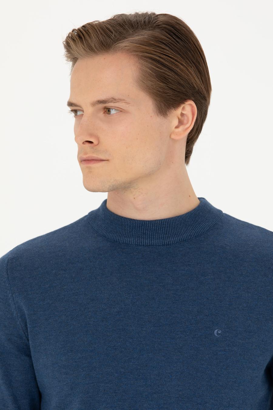 İndigo Regular Fit Çeyrek Balıkçı Yaka Basic Triko Kazak - 50274701031