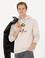 Bej Melanj Regular Fit Pamuk Karışımlı Kapüşonlu Sweatshirt