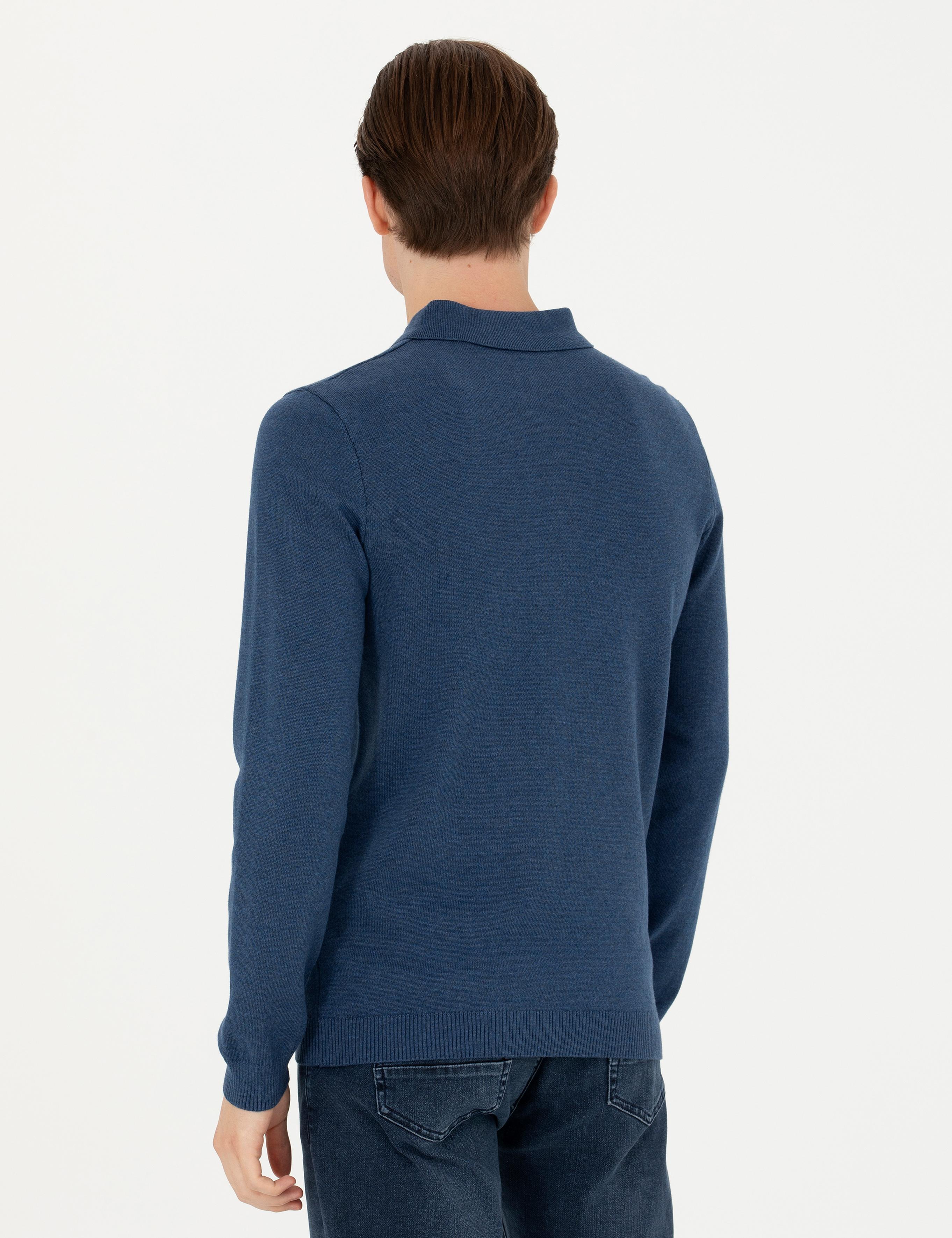İndigo Slim Fit Pamuk Karışımlı Polo Yaka Basic Triko Kazak - 50274546029