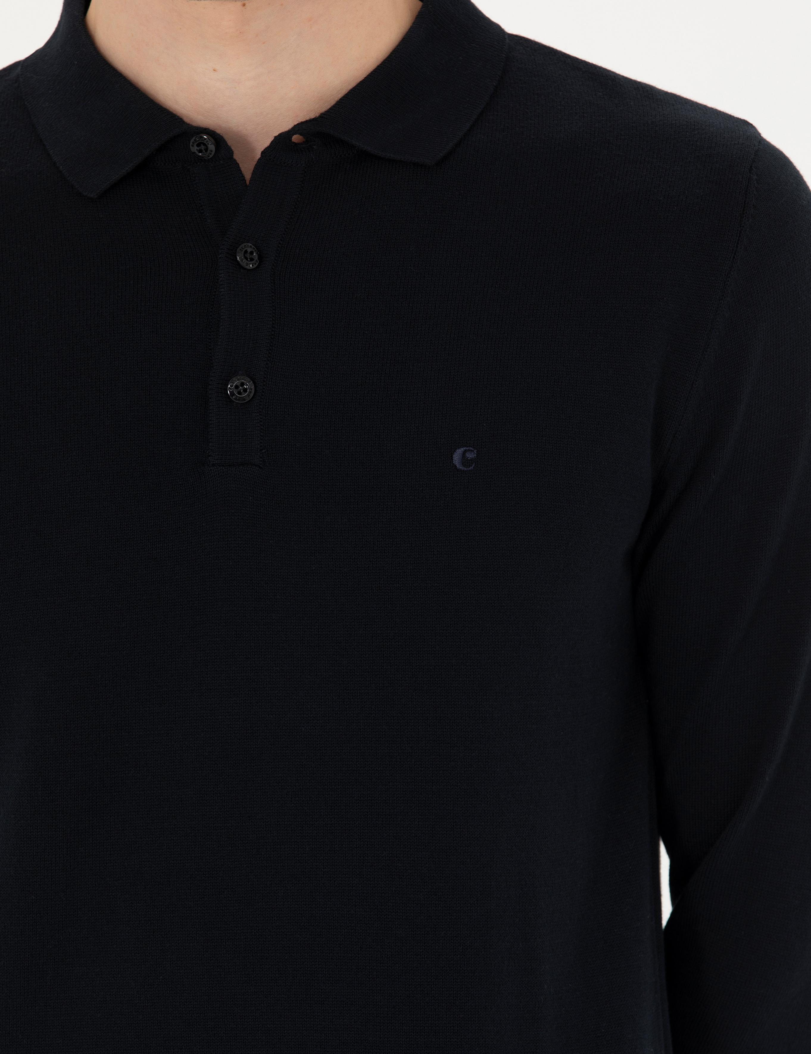 Lacivert Slim Fit Basic Kazak - 50274546045