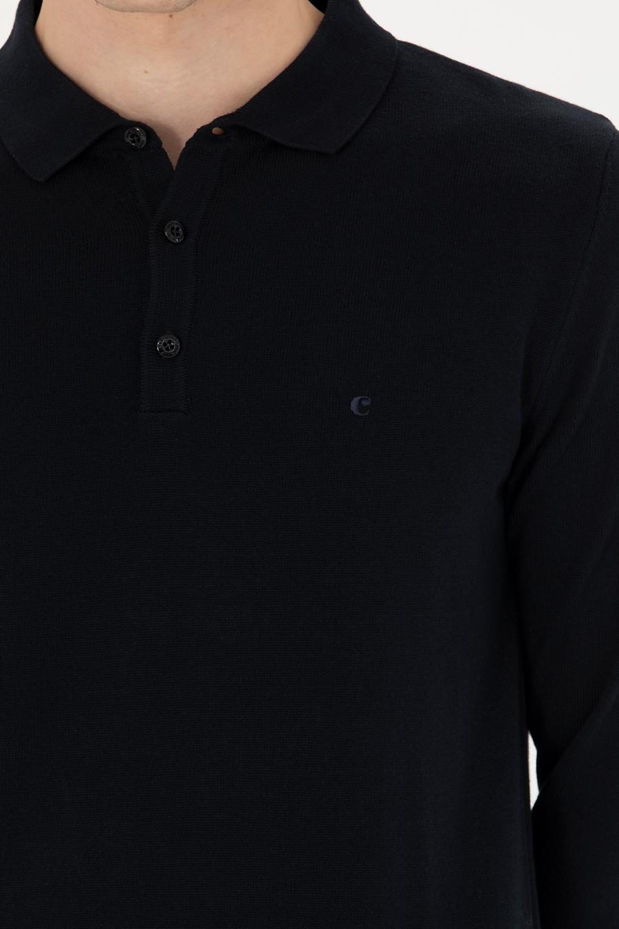Lacivert Slim Fit Basic Kazak - 50274546045