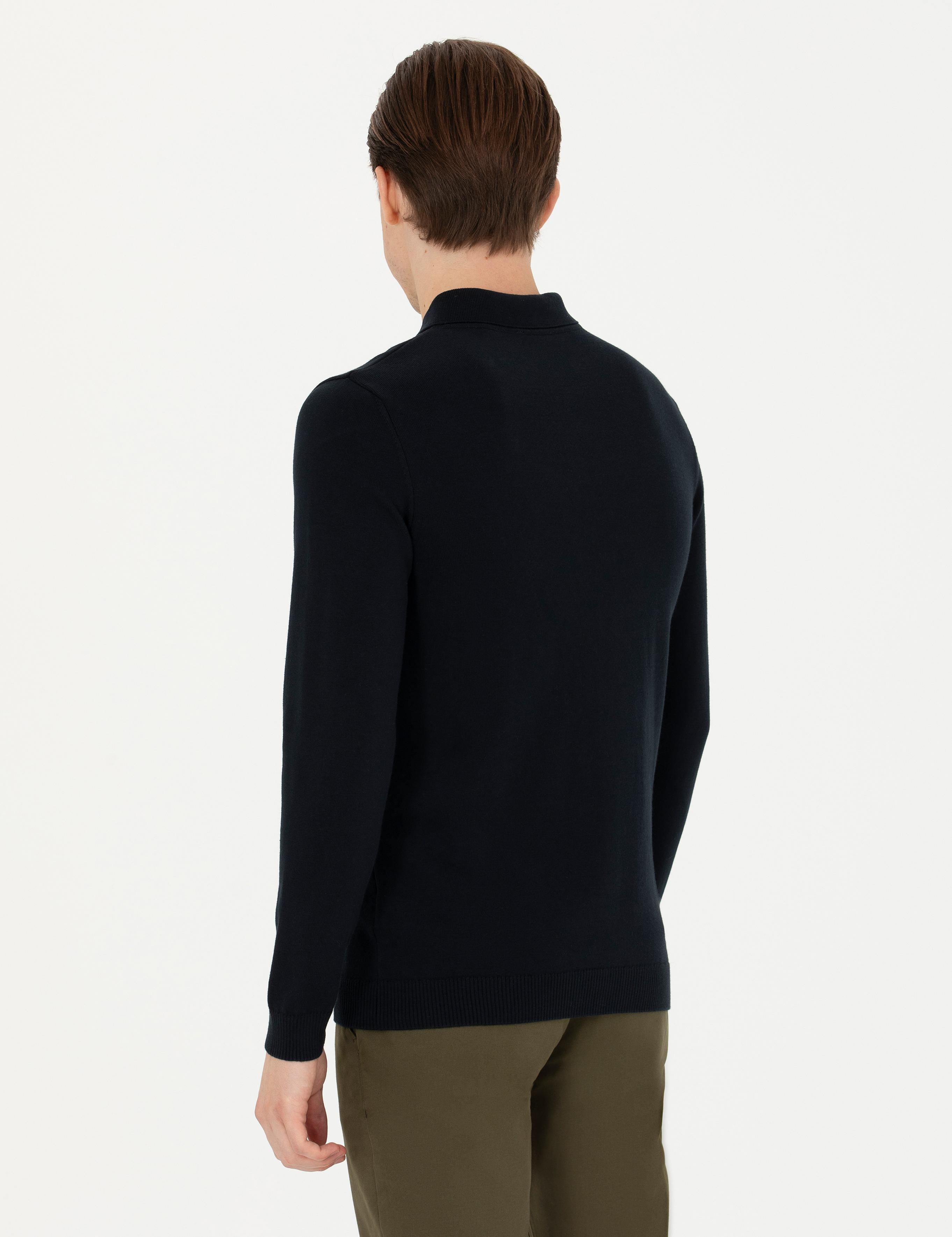 Lacivert Slim Fit Basic Kazak - 50274546045