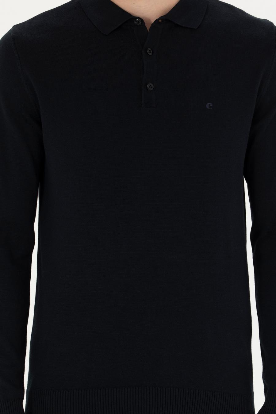 Lacivert Slim Fit Basic Kazak - 50274546045