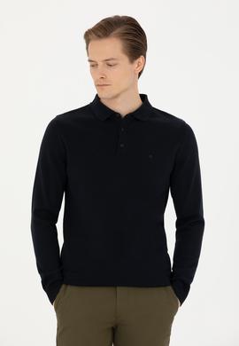 Lacivert Slim Fit Basic Kazak