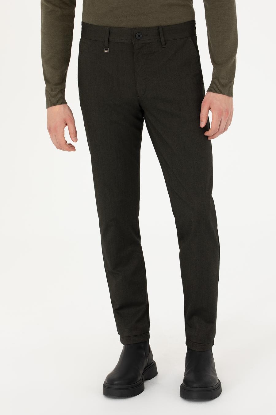 Haki Slim Fit Kanvas Pantolon - 50277668073