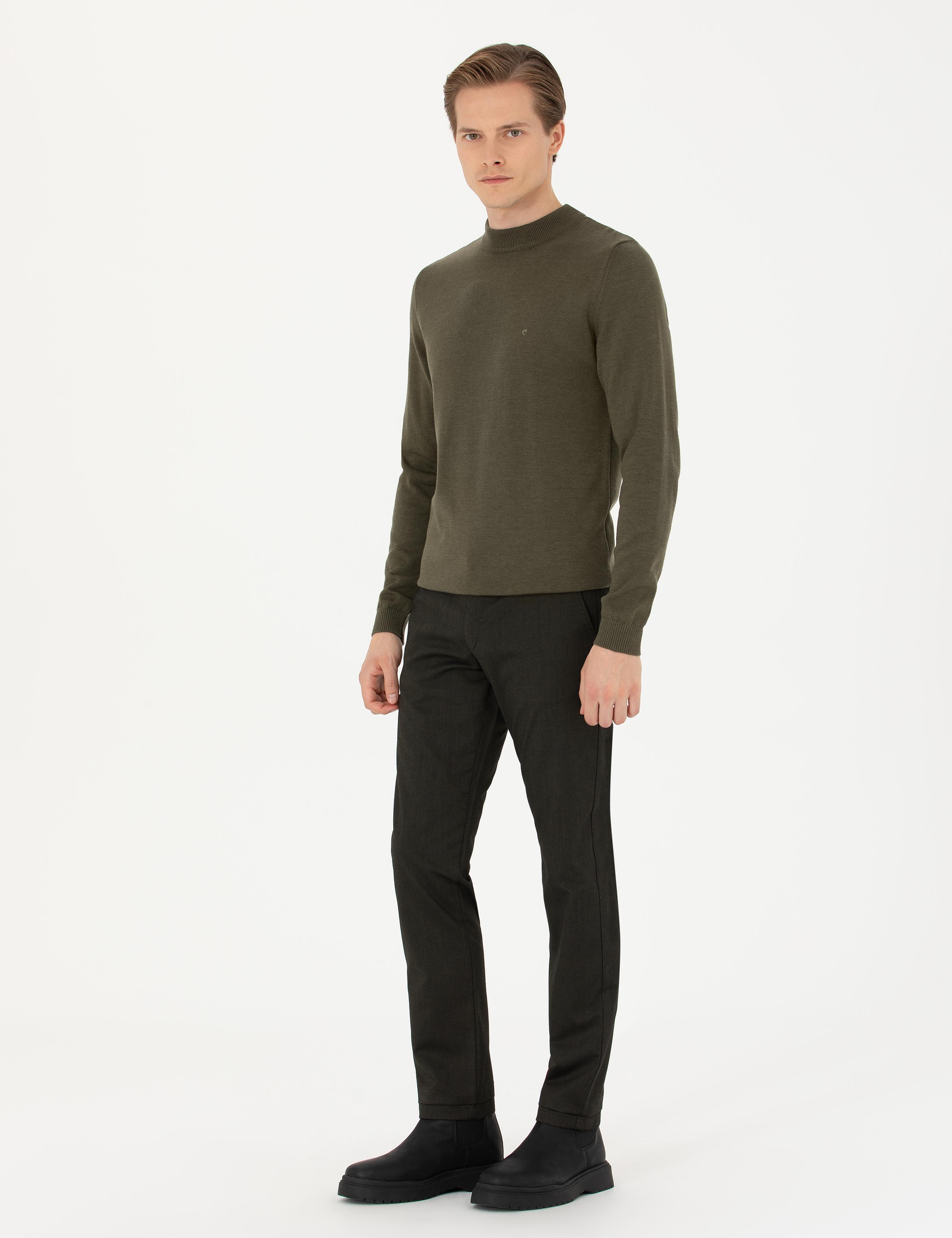 Haki Slim Fit Kanvas Pantolon - 50277668073