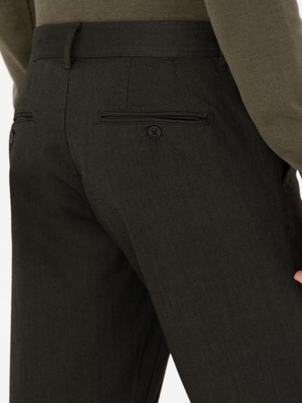 Haki Slim Fit Kanvas Pantolon