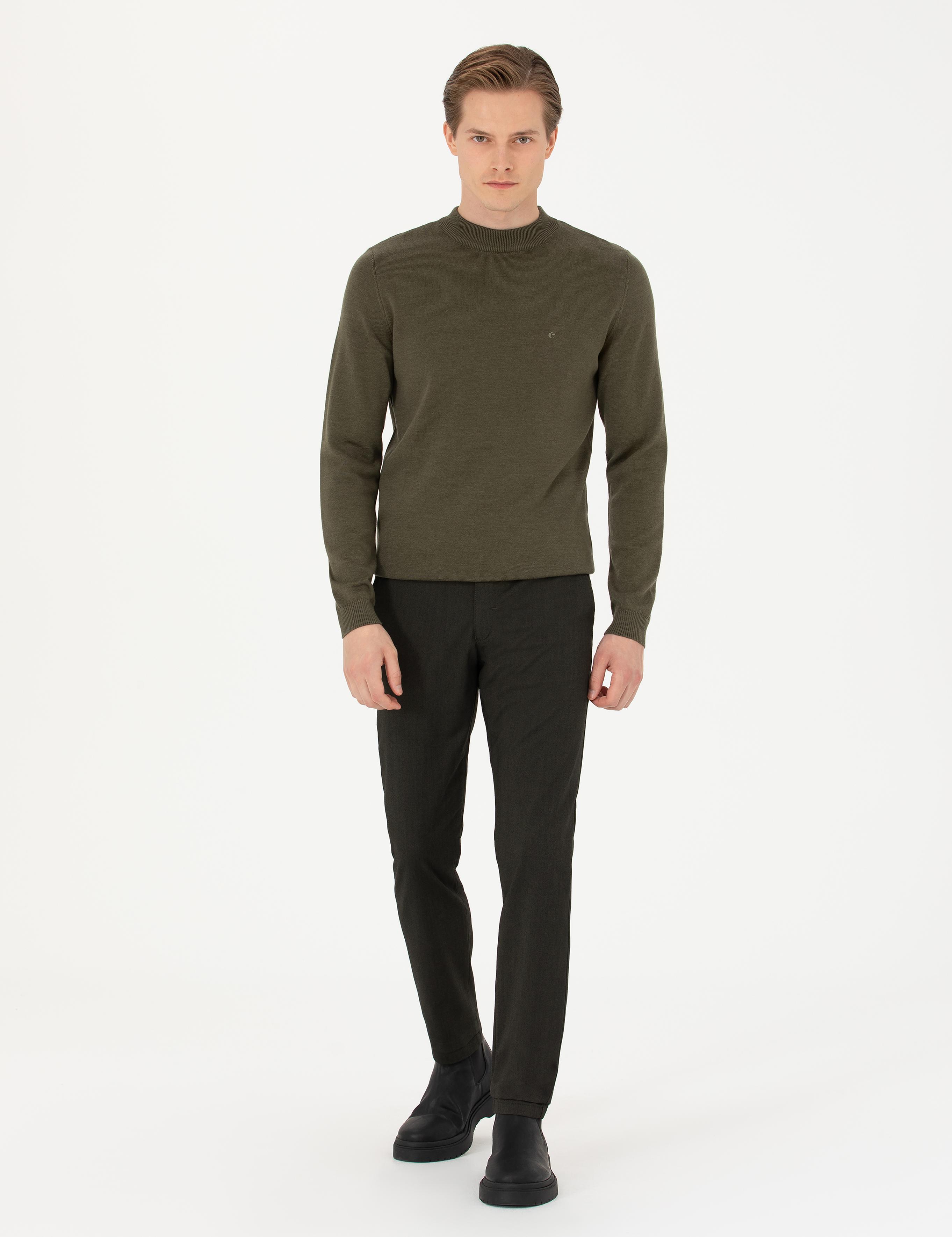 Haki Slim Fit Kanvas Pantolon - 50277668073