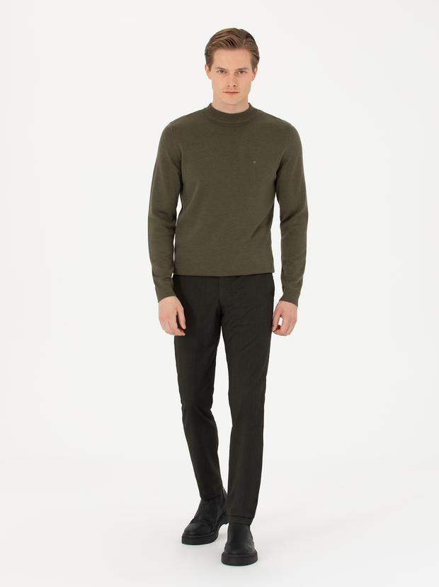 Haki Slim Fit Kanvas Pantolon
