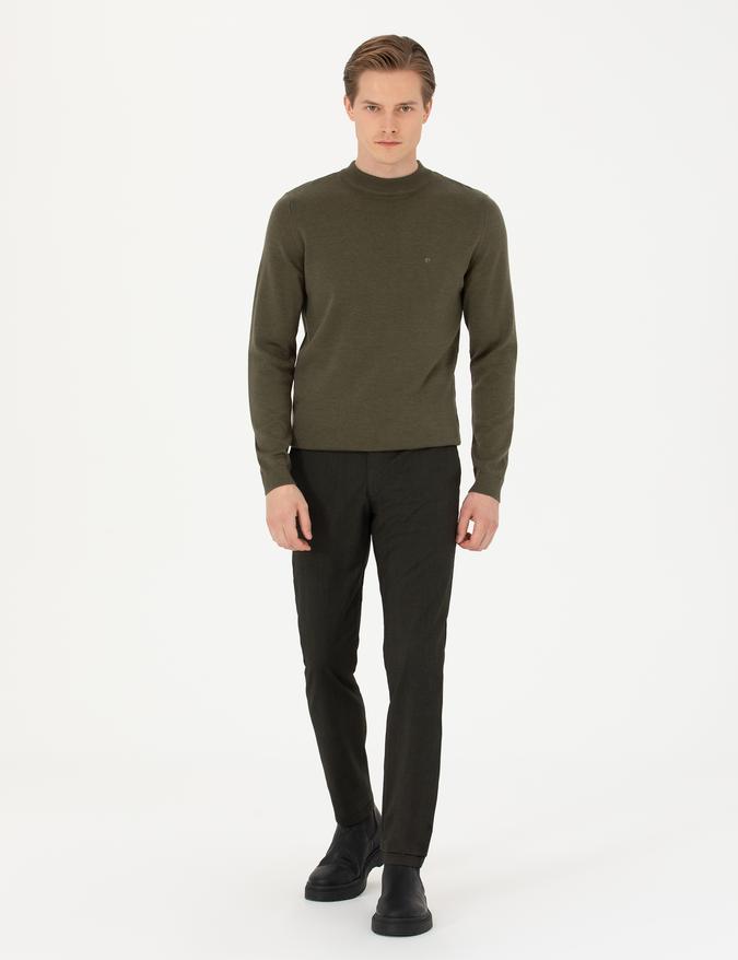 Haki Slim Fit Kanvas Pantolon