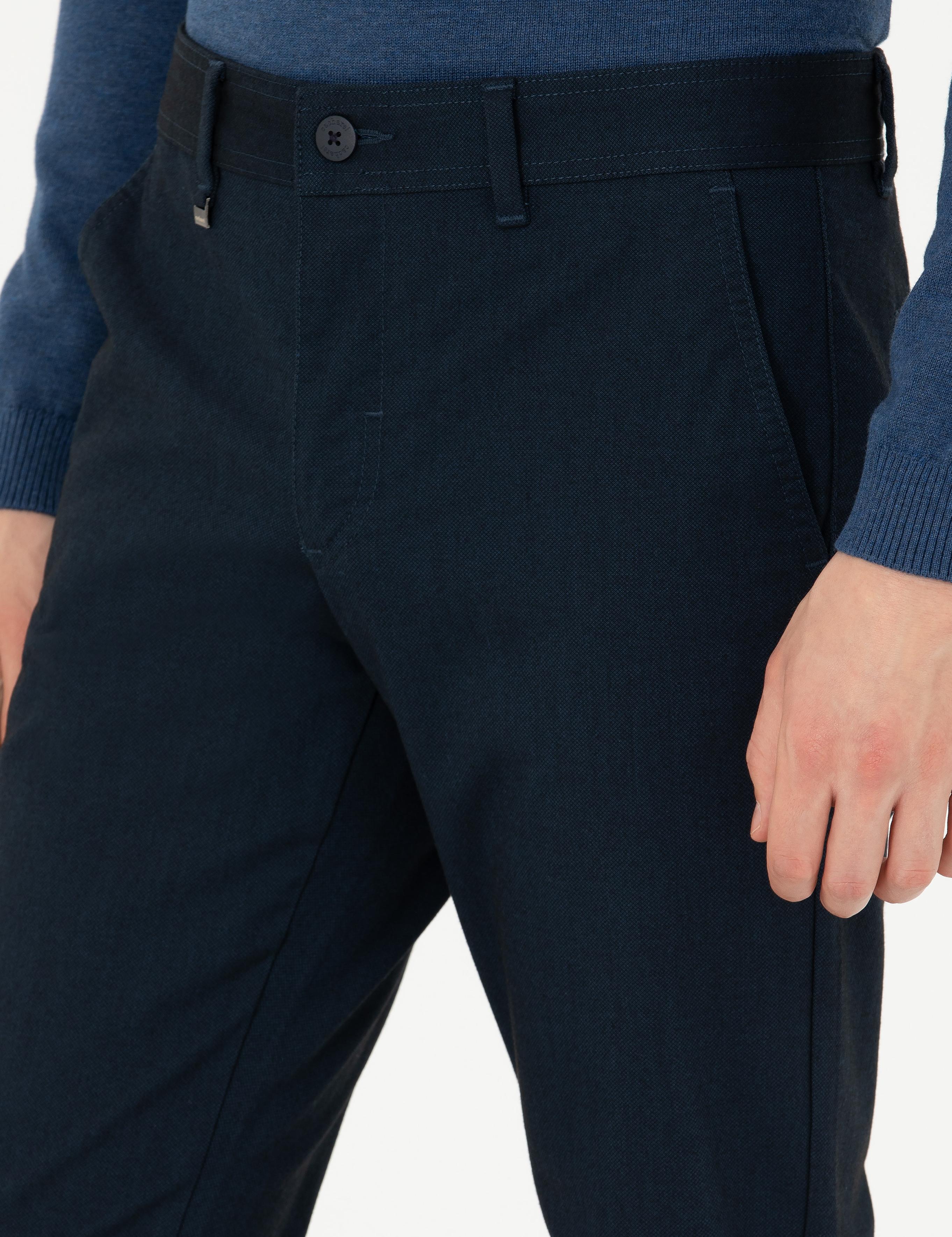 Lacivert Slim Fit Kanvas Pantolon - 50277668013