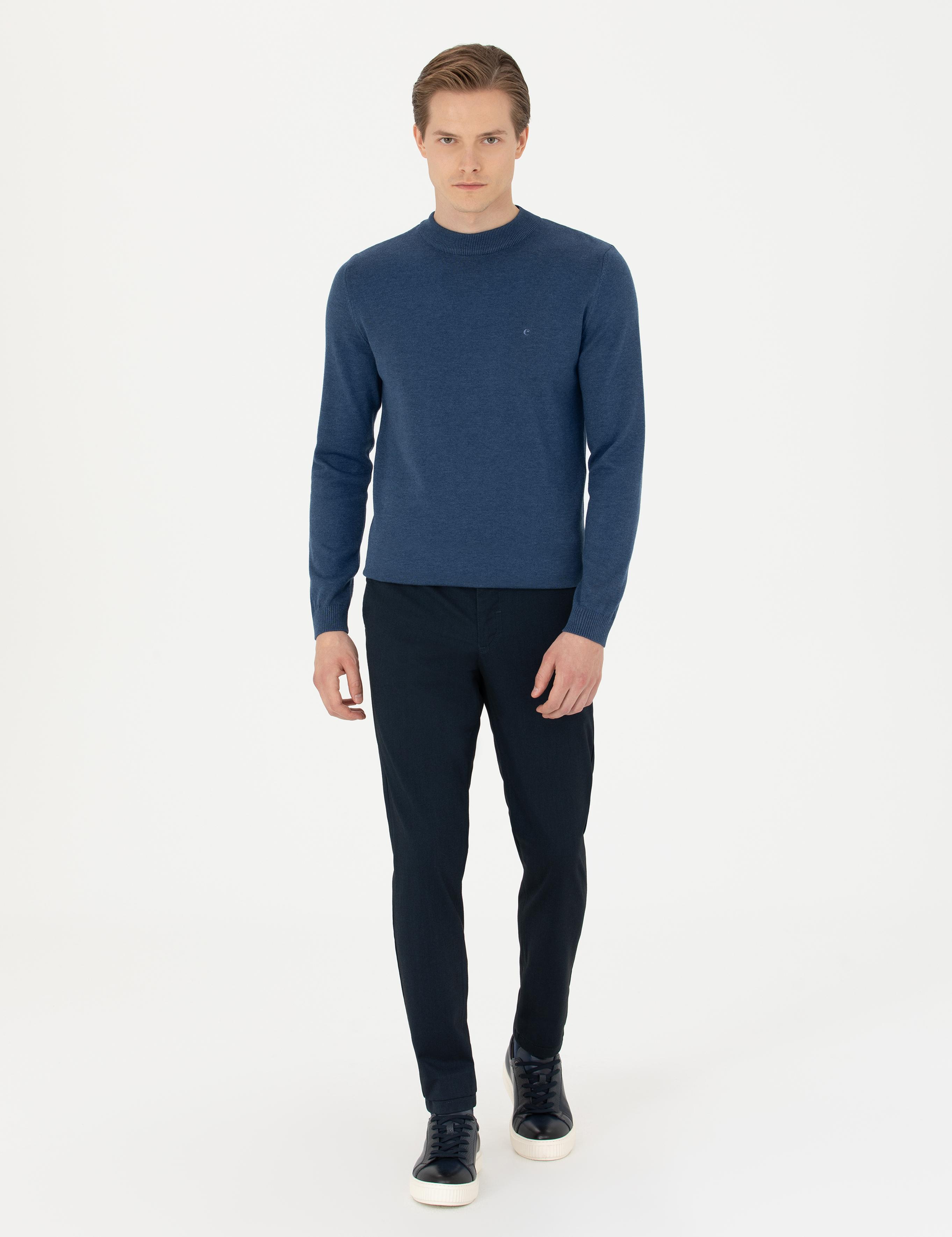Lacivert Slim Fit Kanvas Pantolon - 50277668013