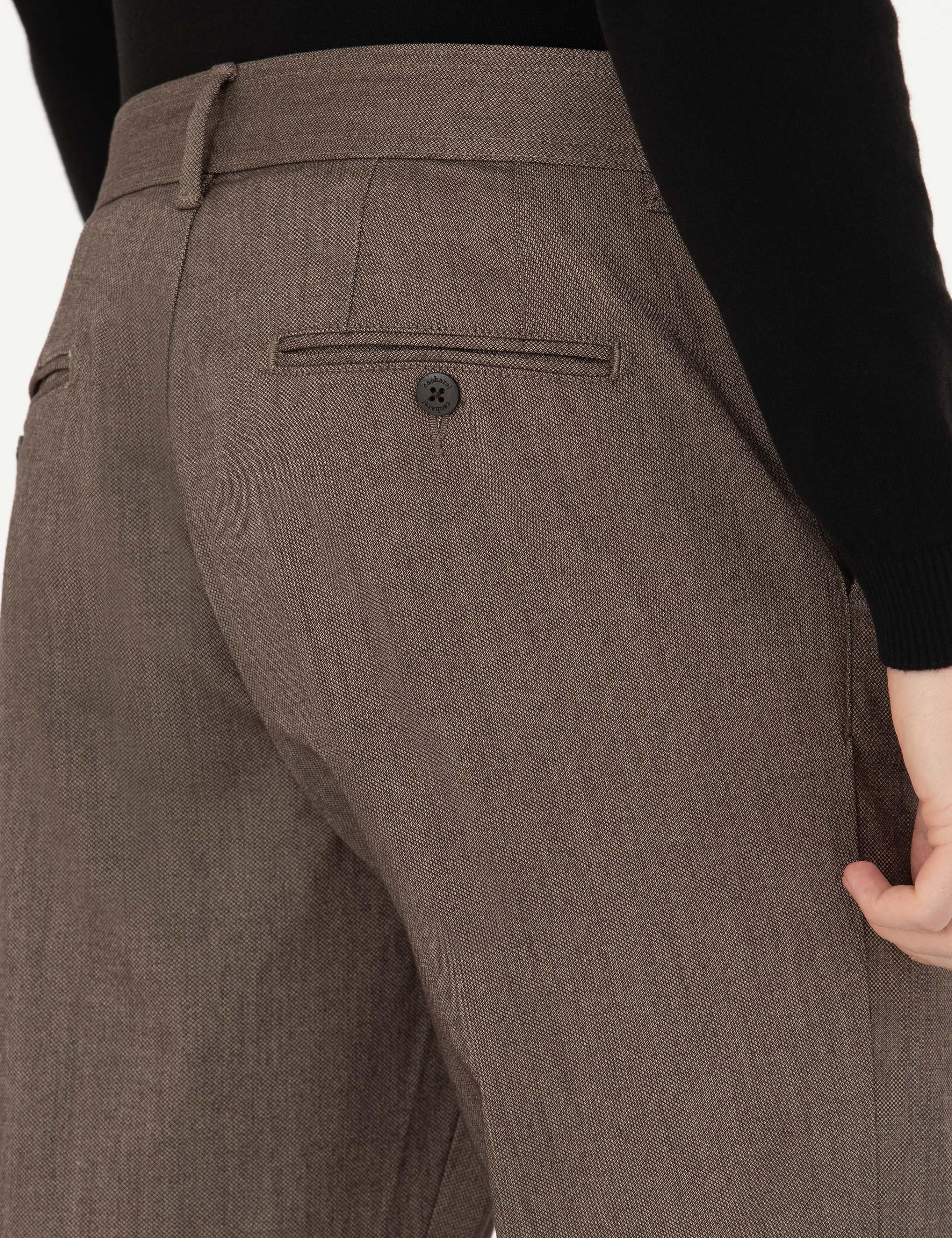 Kahverengi Slim Fit Kanvas Pantolon - 50277668193