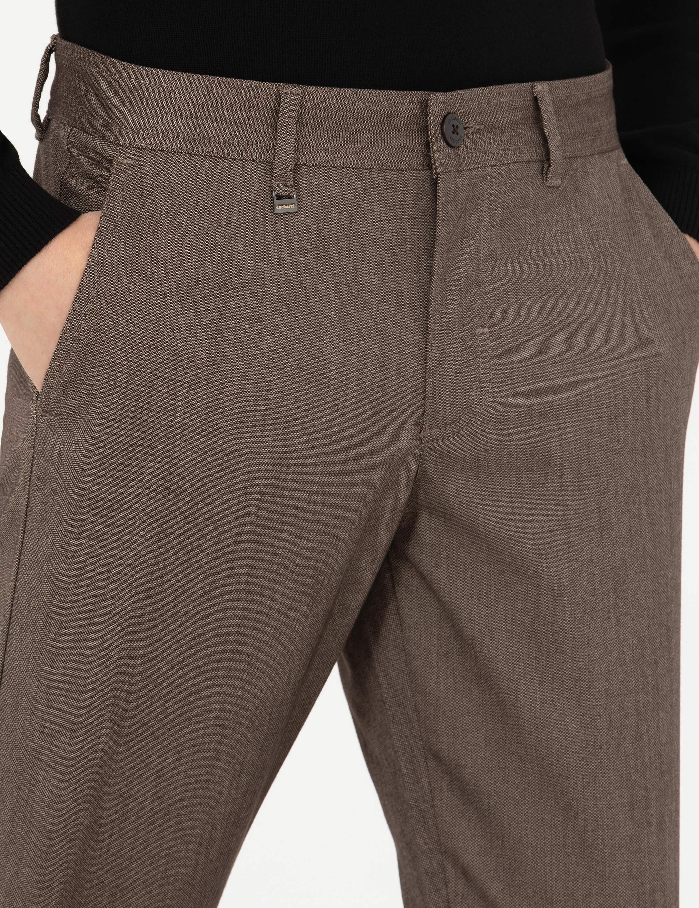 Kahverengi Slim Fit Kanvas Pantolon - 50277668193