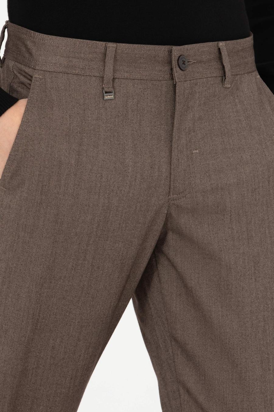 Kahverengi Slim Fit Kanvas Pantolon - 50277668193