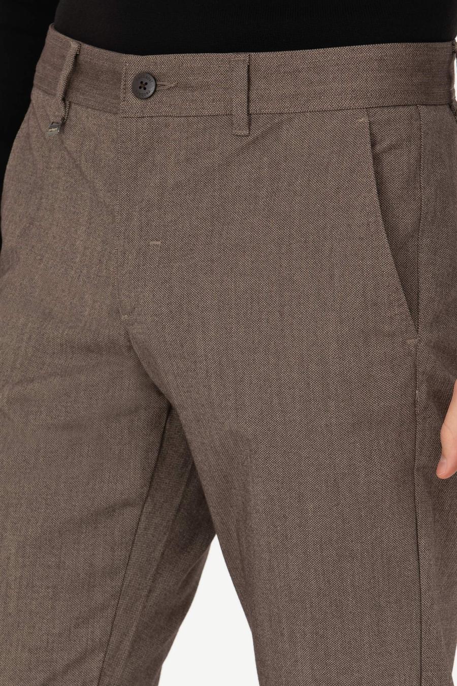 Kahverengi Slim Fit Kanvas Pantolon - 50277668193