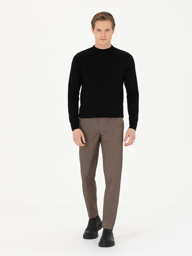 Kahverengi Slim Fit Kanvas Pantolon