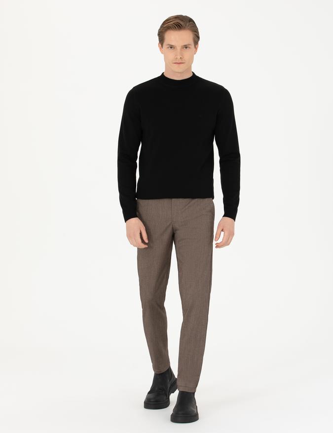 Kahverengi Slim Fit Kanvas Pantolon