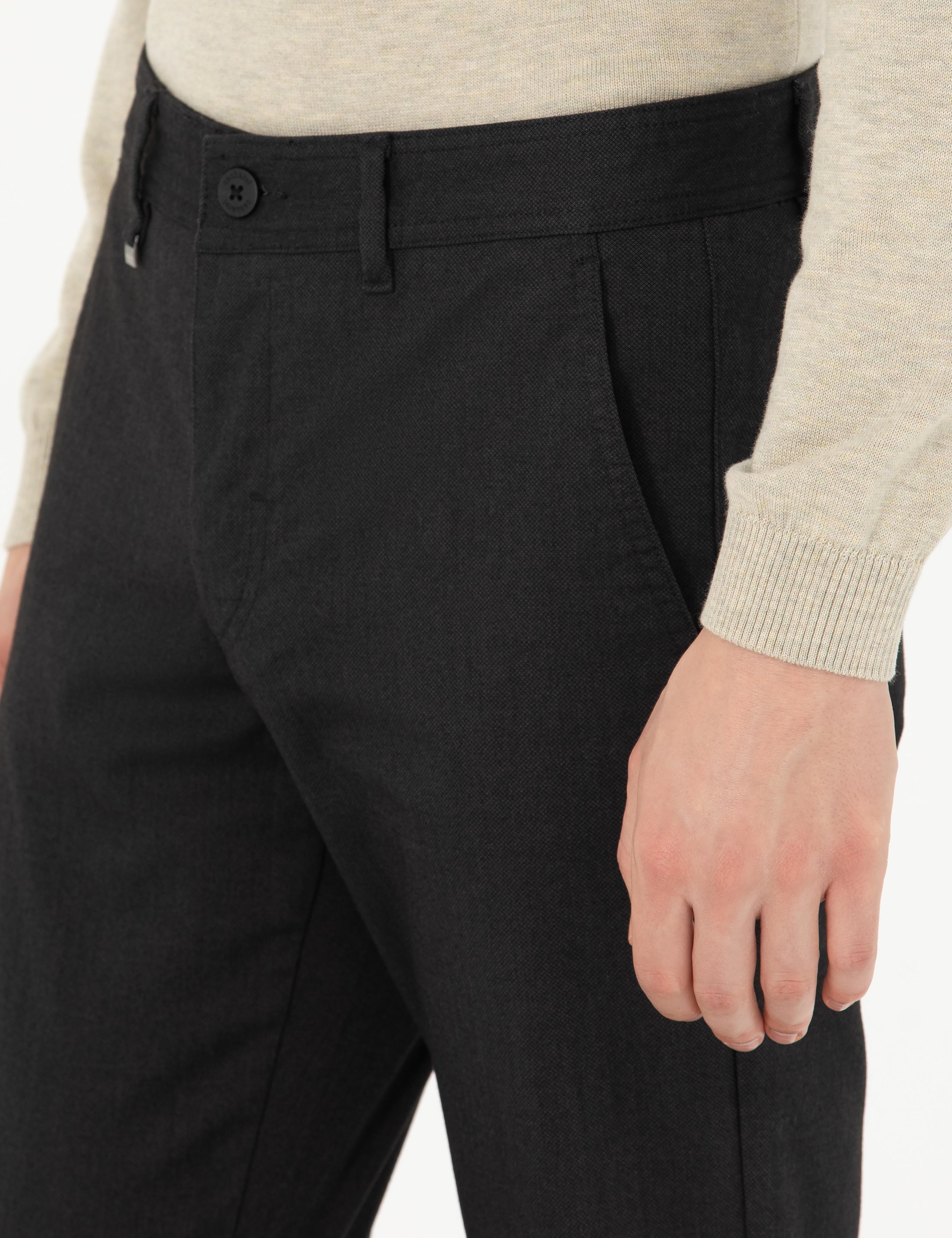 Siyah Slim Fit Kanvas Pantolon - 50277668173