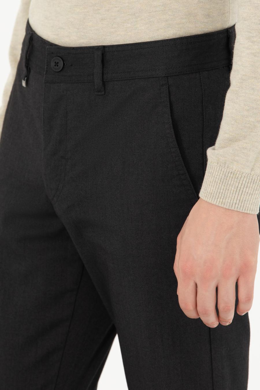 Siyah Slim Fit Kanvas Pantolon - 50277668173