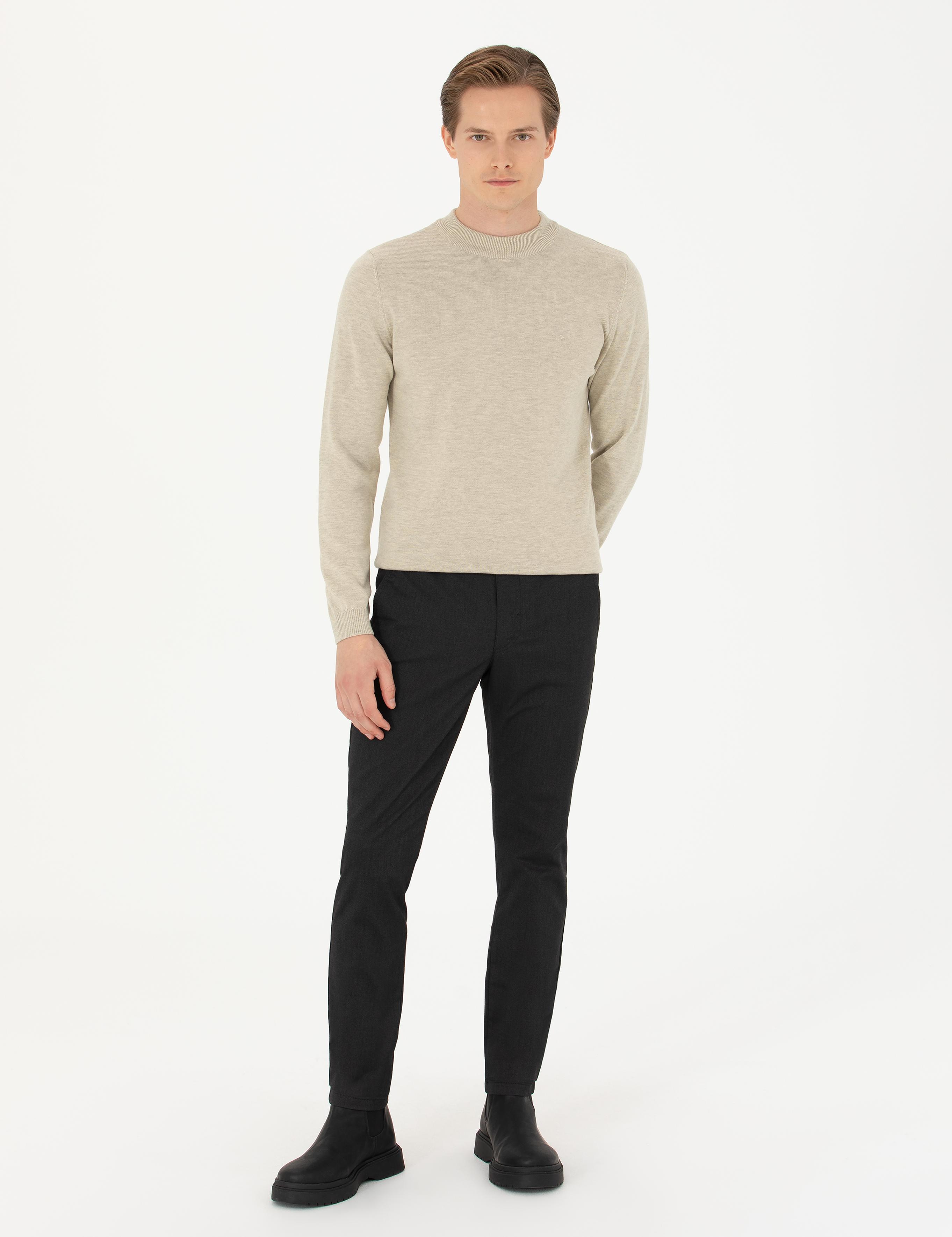 Siyah Slim Fit Kanvas Pantolon - 50277668173
