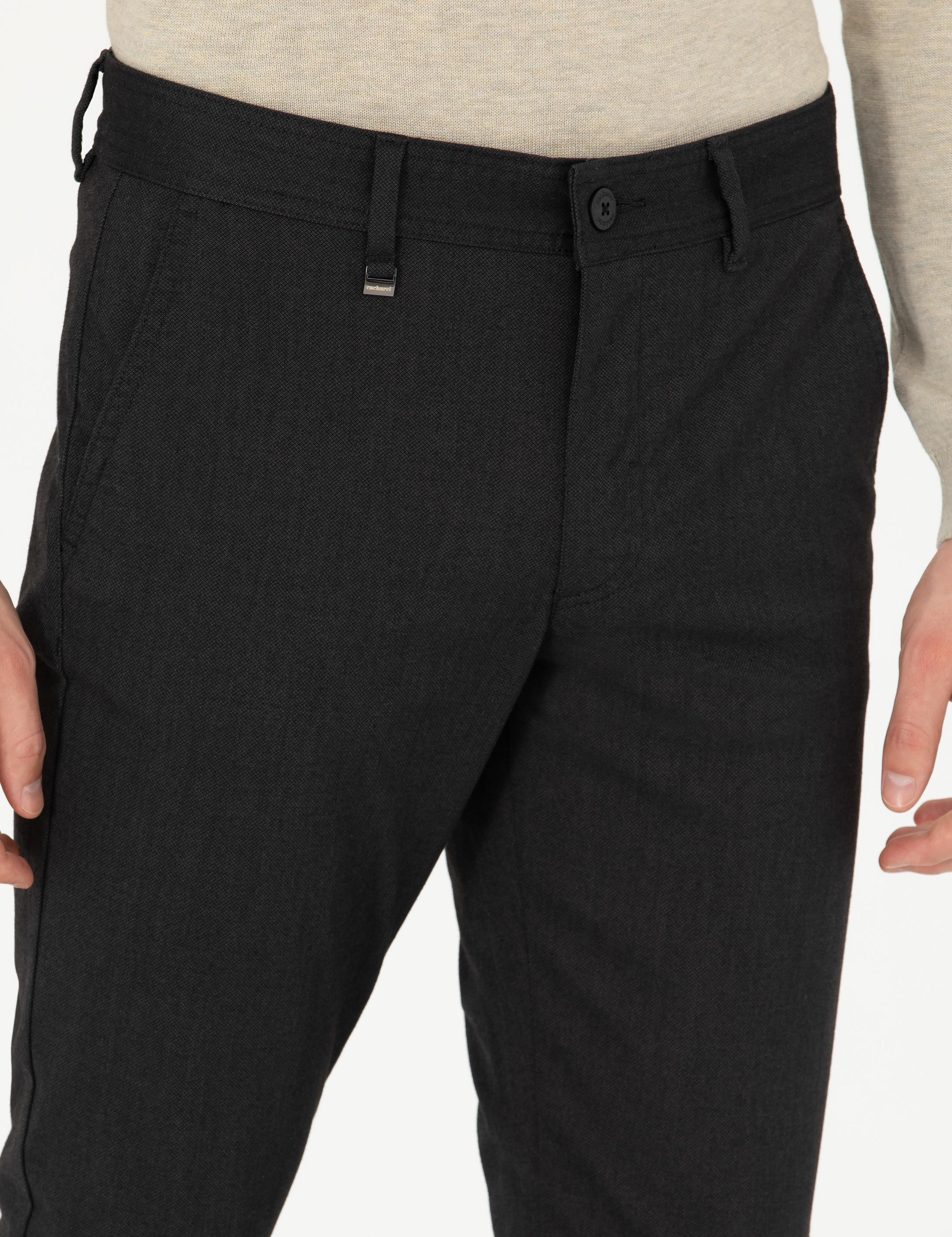Siyah Slim Fit Kanvas Pantolon - 50277668173