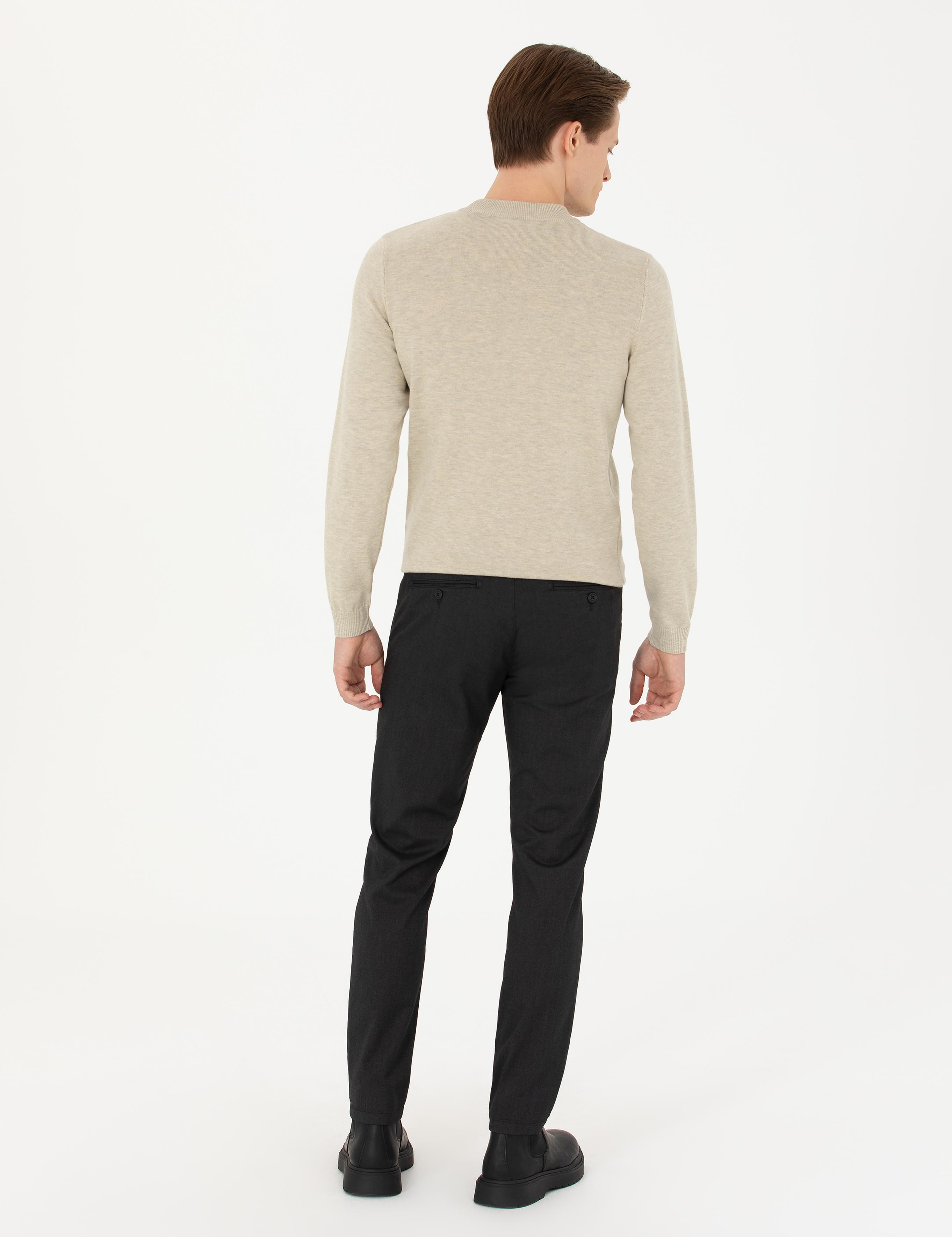 Siyah Slim Fit Kanvas Pantolon - 50277668173