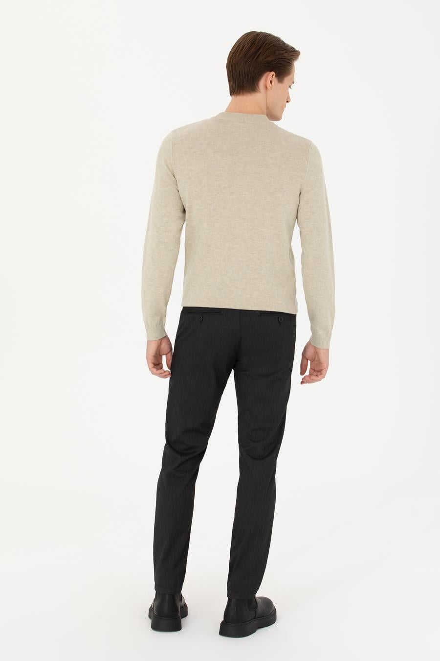 Siyah Slim Fit Kanvas Pantolon - 50277668173