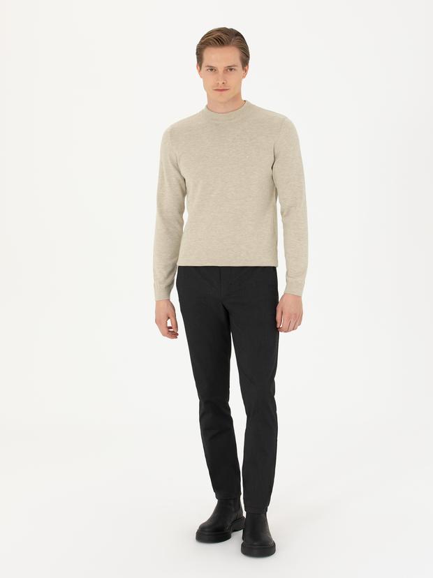 Siyah Slim Fit Kanvas Pantolon