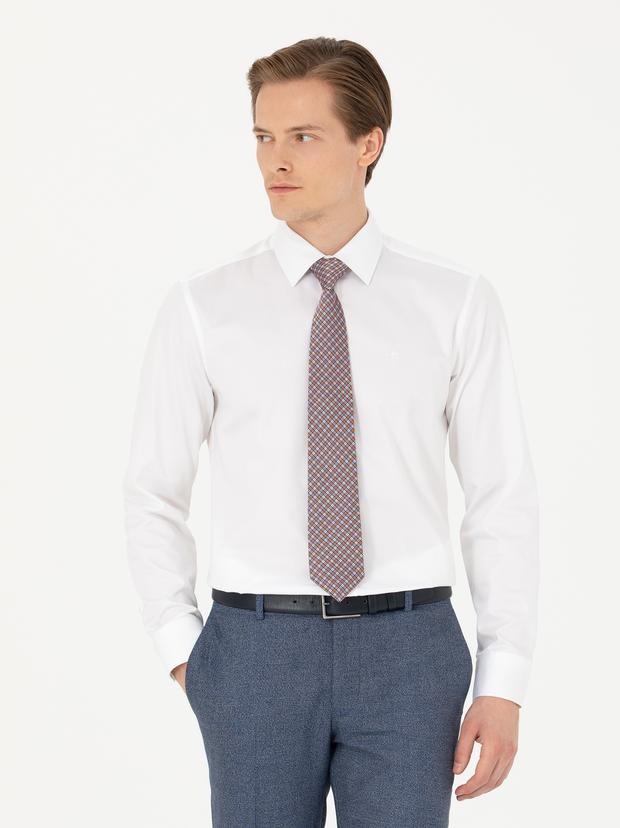 Beyaz Slim Fit Uzun Kollu Basic Gömlek
