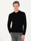 Siyah Slim Fit Pamuk Karışımlı Polo Yaka Basic Triko Kazak