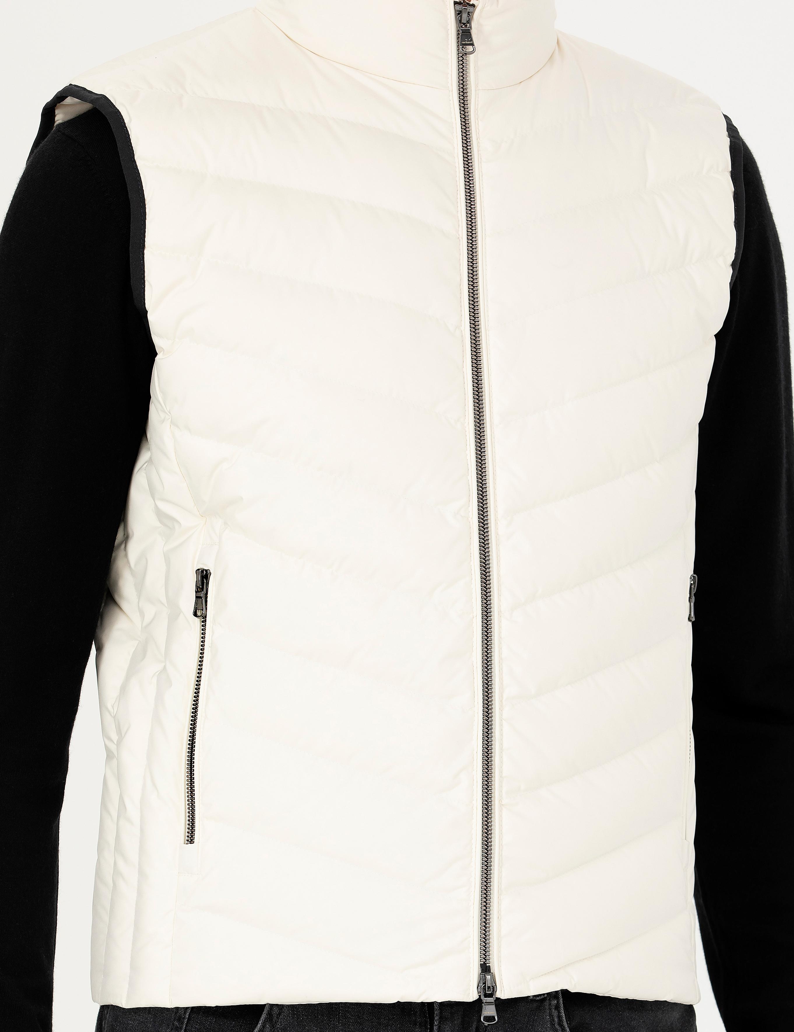 Ekru Slim Fit İnce Kapitone Mont Yelek - 50273110021