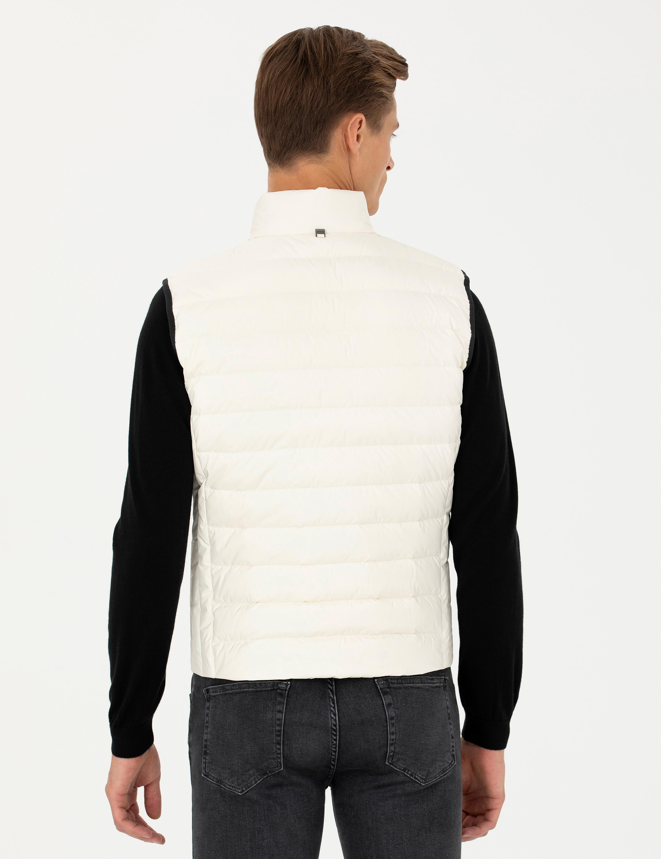 Ekru Slim Fit İnce Kapitone Mont Yelek - 50273110021