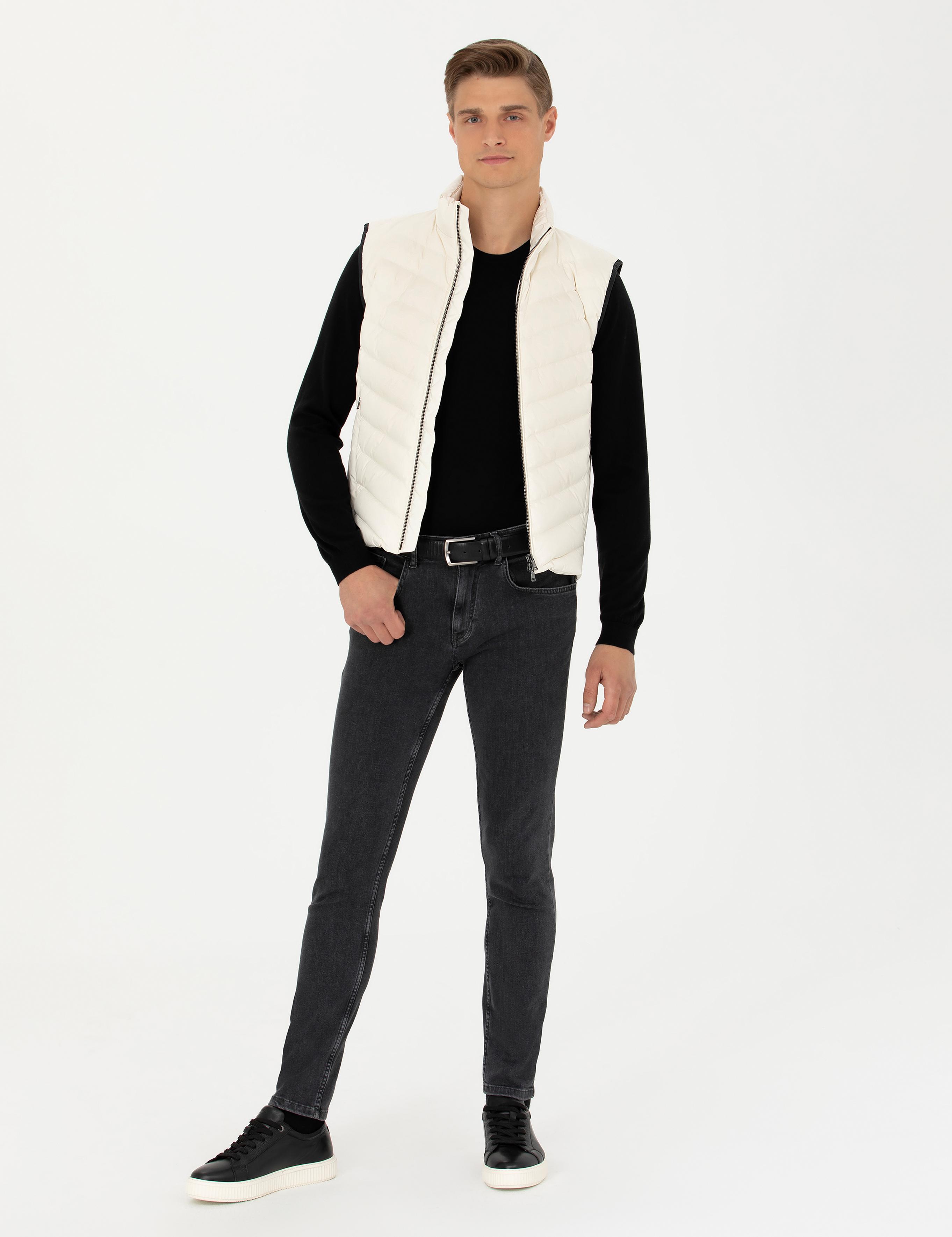 Ekru Slim Fit İnce Kapitone Mont Yelek - 50273110021