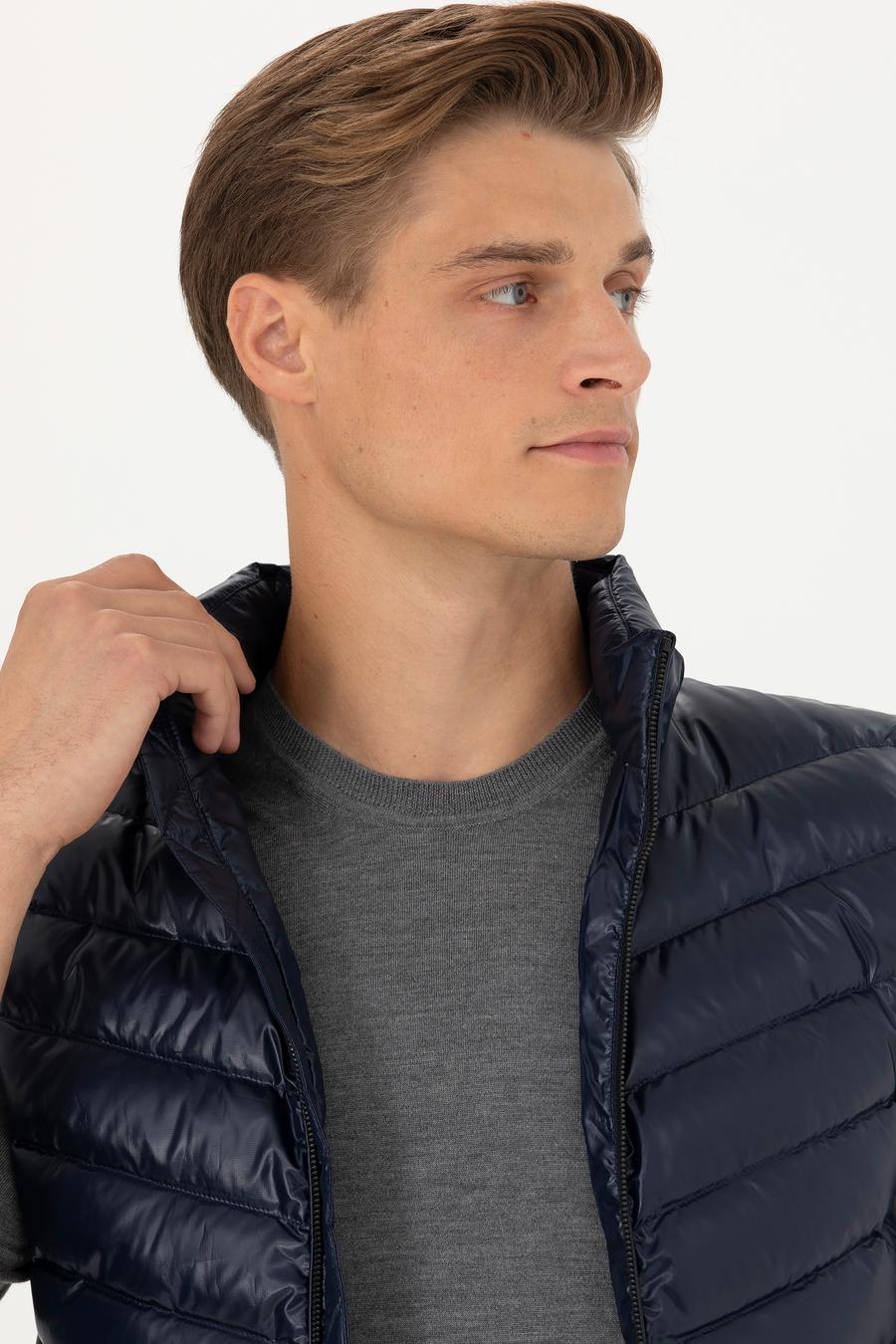 Lacivert Slim İnce Kapitone Mont Yelek - 50273110002
