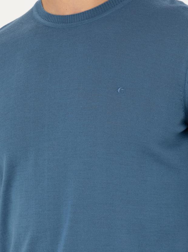 Mavi Slim Fit Bisiklet Yaka Triko Kazak