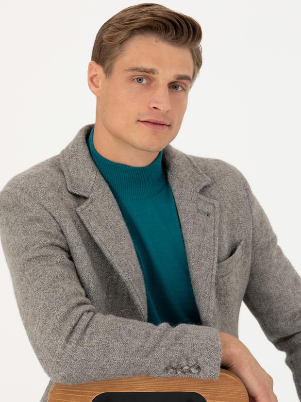 Gri Slim Fit Palto