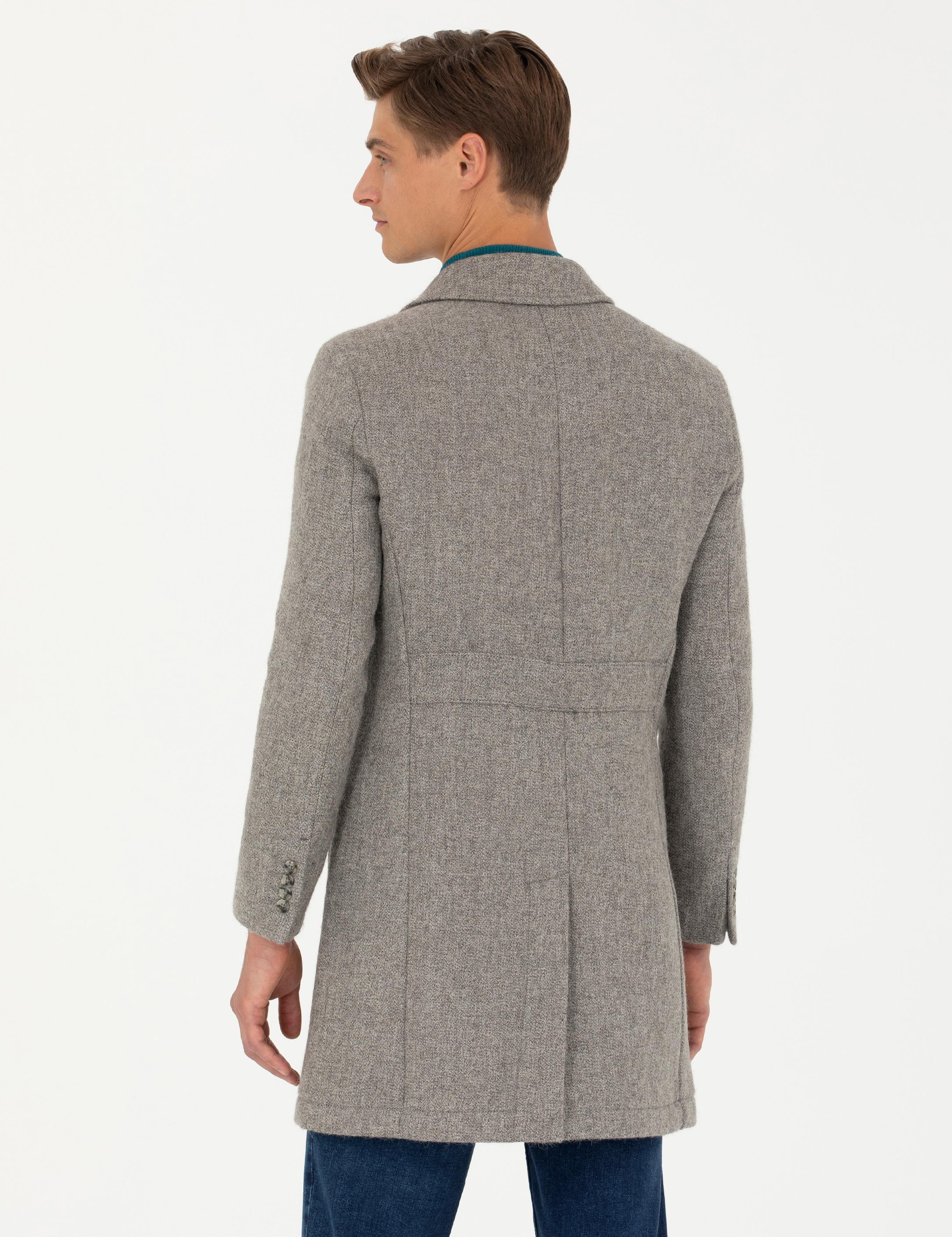 Gri Slim Fit Palto - 50259331008